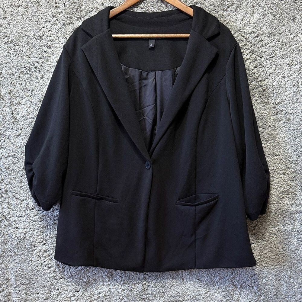 torrid Black Draped Open Blazer Jacket